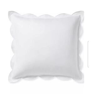 Serena and Lily Scallop Sateen EURO Sham White Trim Retails for $128